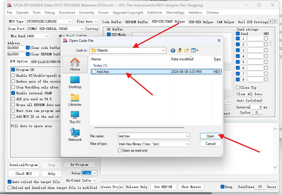 Open hex file